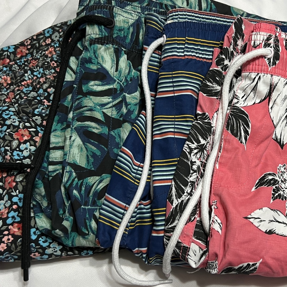 4 Pairs Men's Goodthreads Bathing Suits Swim Trunks Large Swimwear